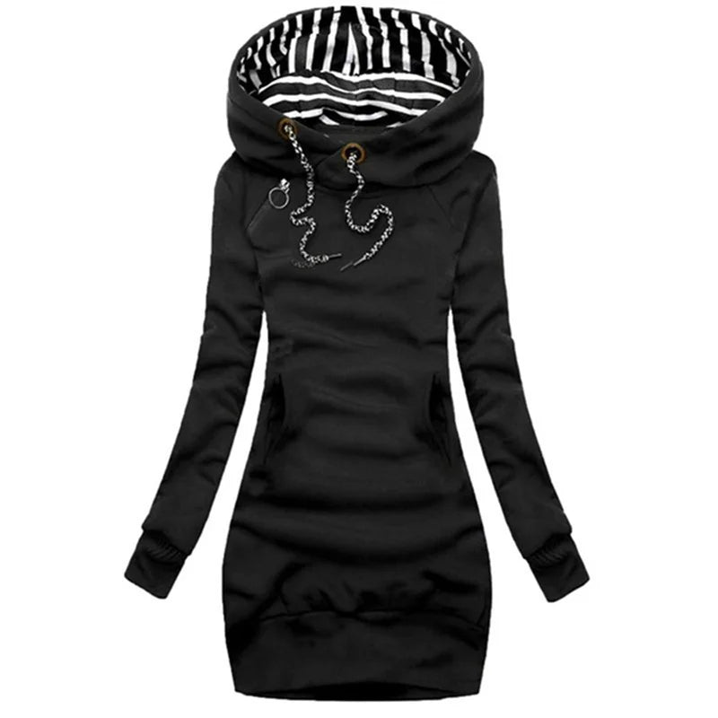 Hoodie Dress Casual Solid