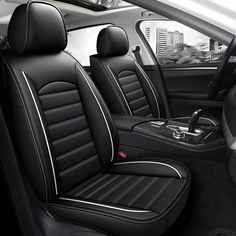 All Season Genuine Leather Full Coverage 5-Seater Car Seat Covers Summer Ready Universal Fit for Cars SUVs Trucks Premium Auto