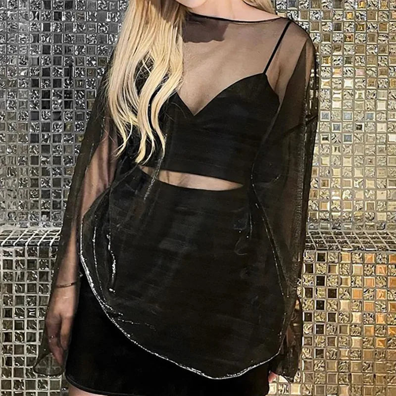 See Through T Shirts For Women Y2k Clothes Sexy Crop