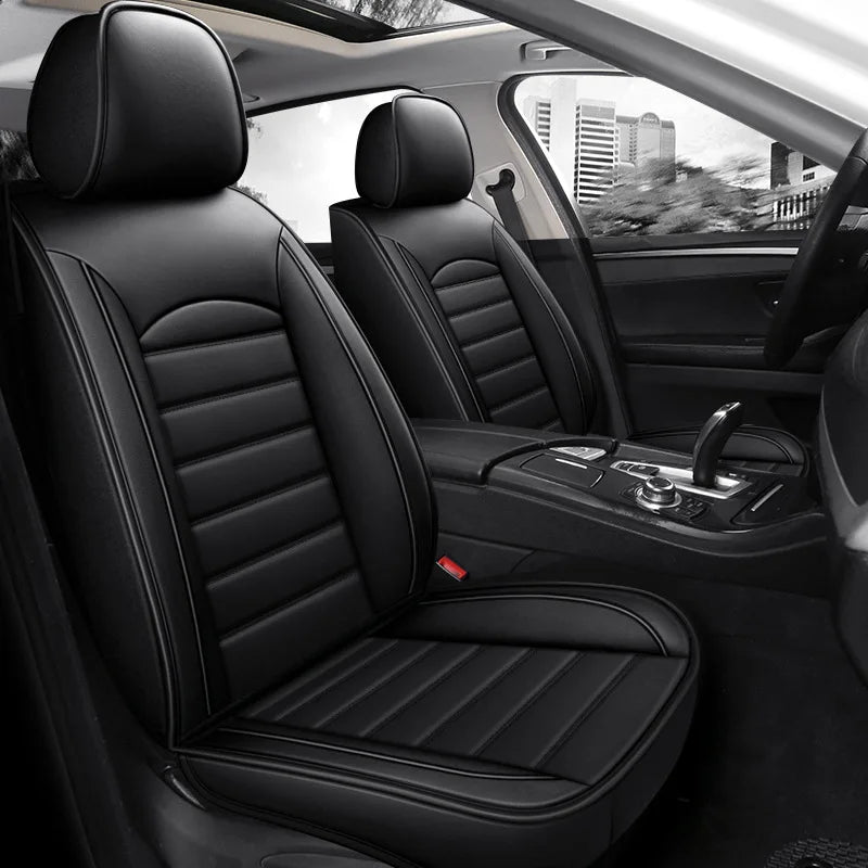 All Season Genuine Leather Full Coverage 5-Seater Car Seat Covers Summer Ready Universal Fit for Cars SUVs Trucks Premium Auto