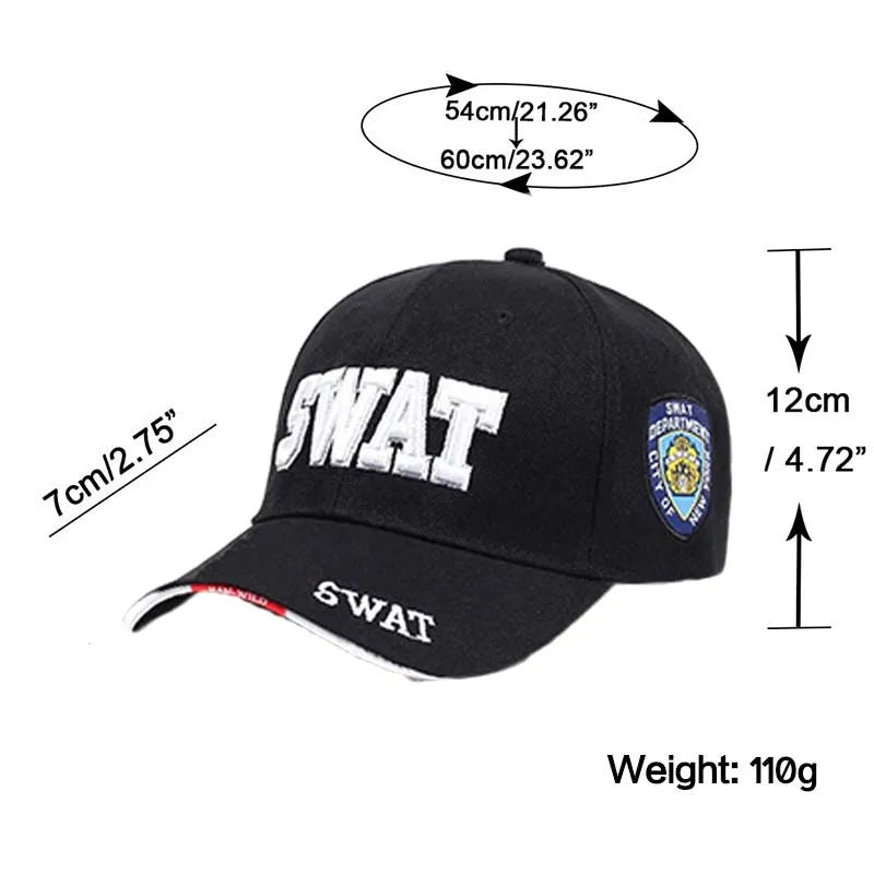 Sport Fashion SWAT Letter Embroidery Snapback Cap