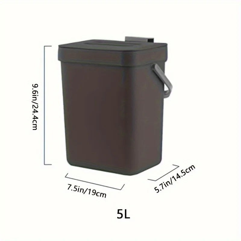 Space-Saving Quiet-Close Trash Can - 3/5L,