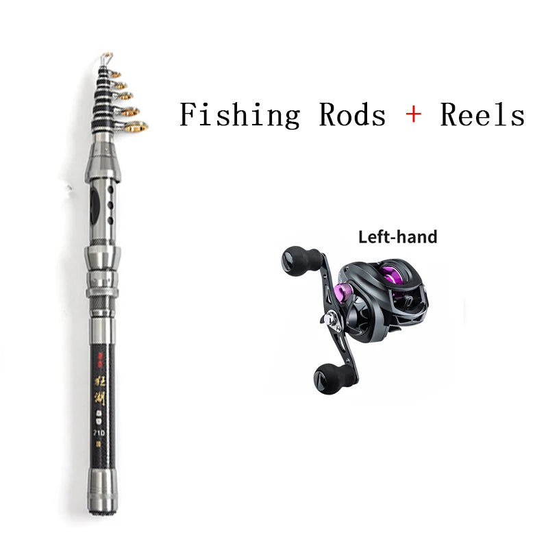 Fishing Rod Combo 1.5-2.4M Telescopic Fishing Rod