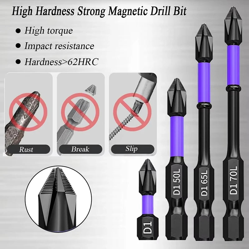 6/12 PCS Magnetic Screwdriver Bits Non-slip Shockproo
