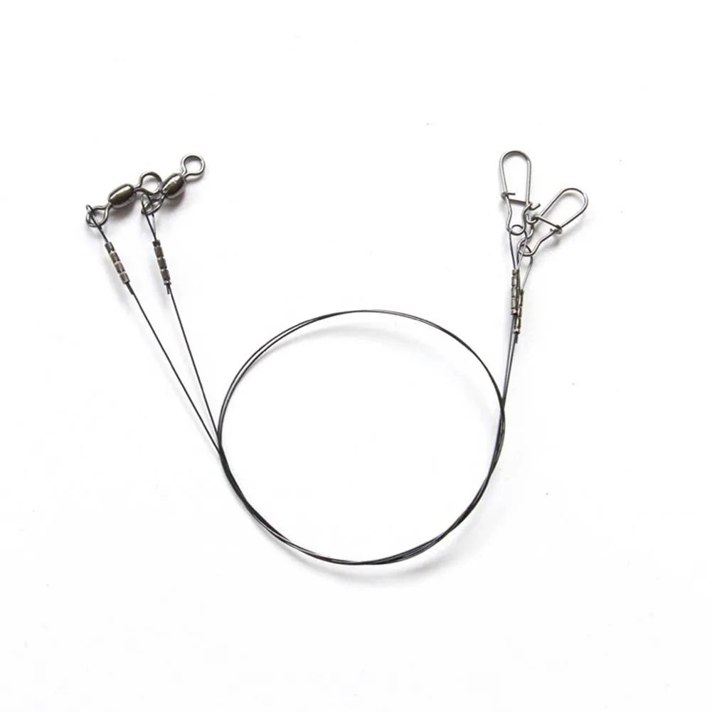 2pcs Fishing Line Stainless Steel Wire Leader With Snap