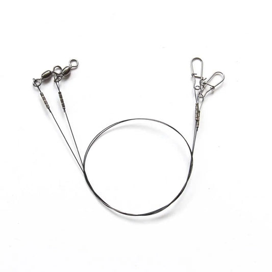 2pcs Fishing Line Stainless Steel Wire Leader With Snap