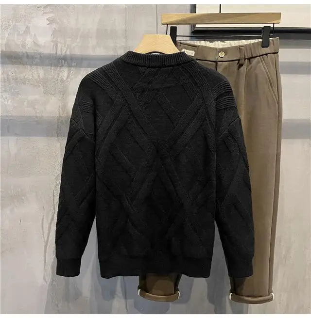 Sweater Men's Autumn and Winter Stripes Versatile New