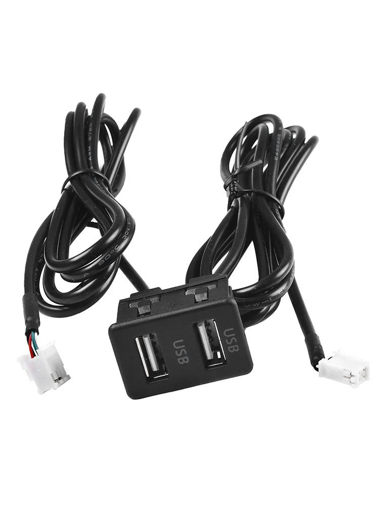 Auto Dashboard USB Socket Dash Mount Dual USB Port Panel