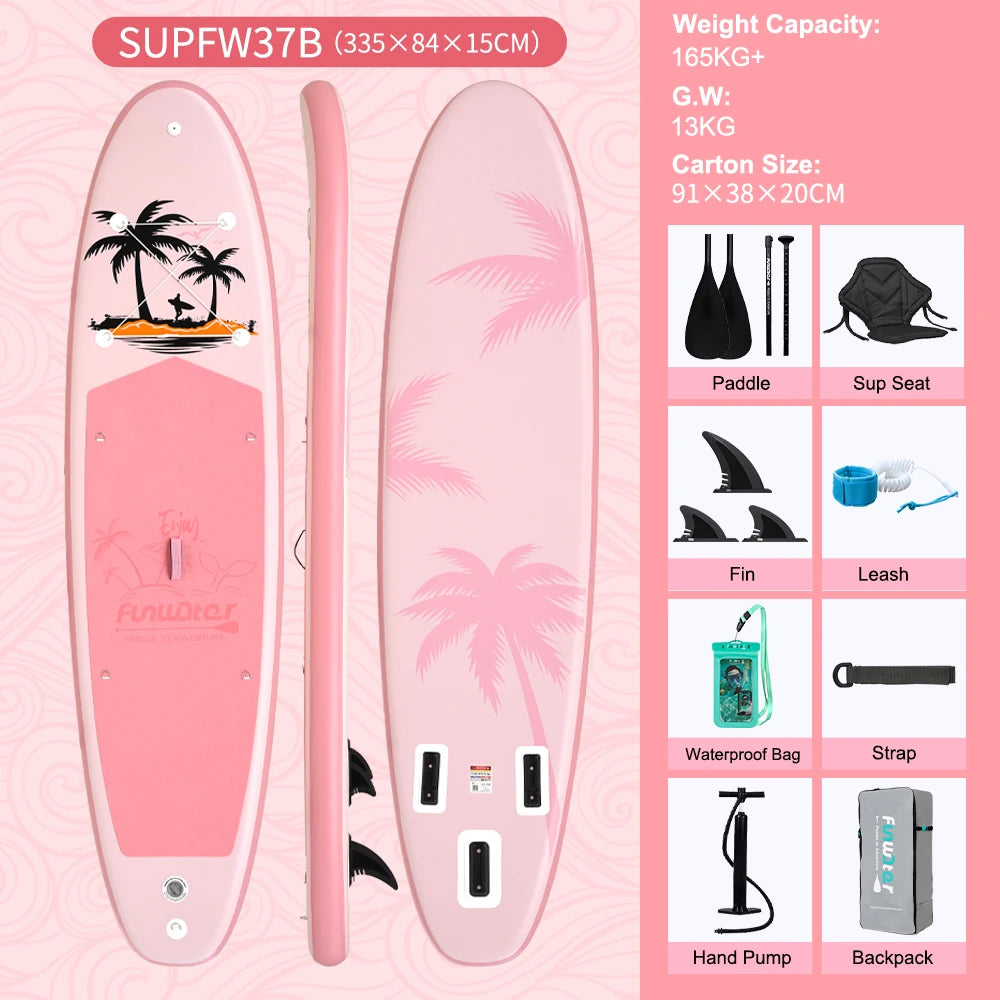 FunWater 11' Sup Board Inflatable Surfboard Stand Up Paddle Board