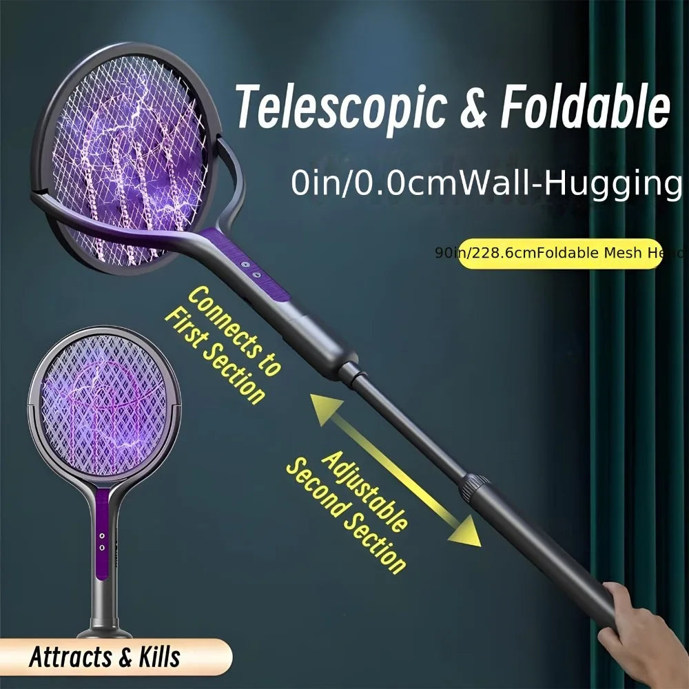 USB Rechargeable 2 in 1 Extendable Mosquito Swatter