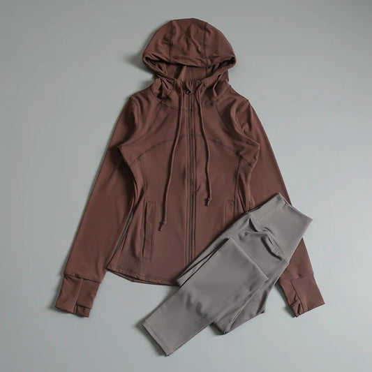 Sporttop voor dames met capuchon, vest met rits,