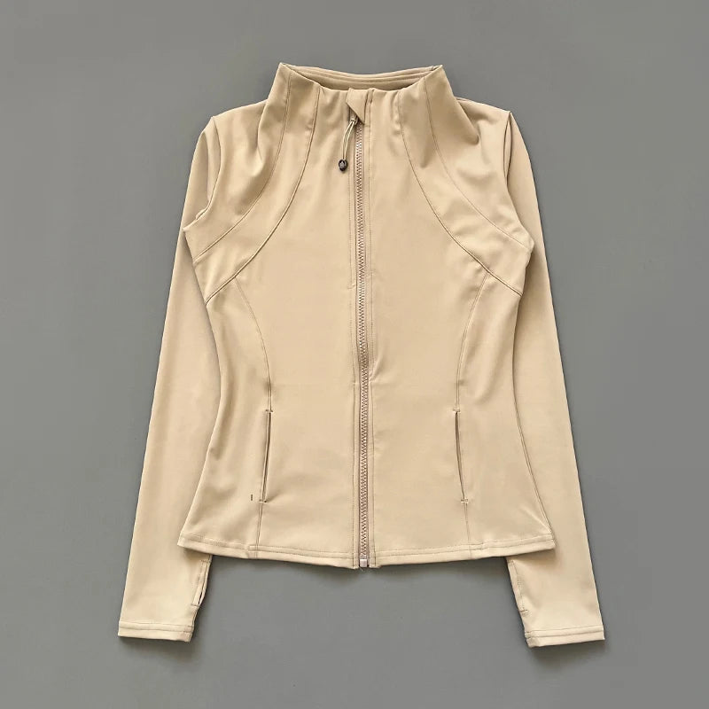 Quick Dry Stand Up Collar Fitness Jacket For Women