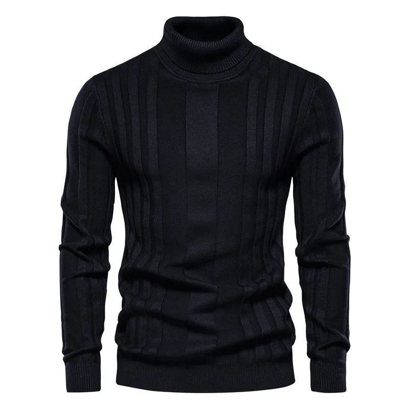 Sweater Autumn New Men's Turtleneck Casual Knitted Warm Bottoming Shirt Men's Solid Color Pullover