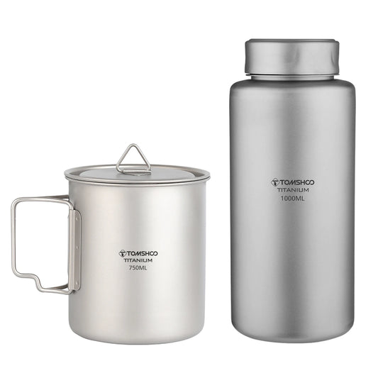 1L Titanium Fles Lekvrij Enkellaags Sport Waterfles 750ml Potbeker