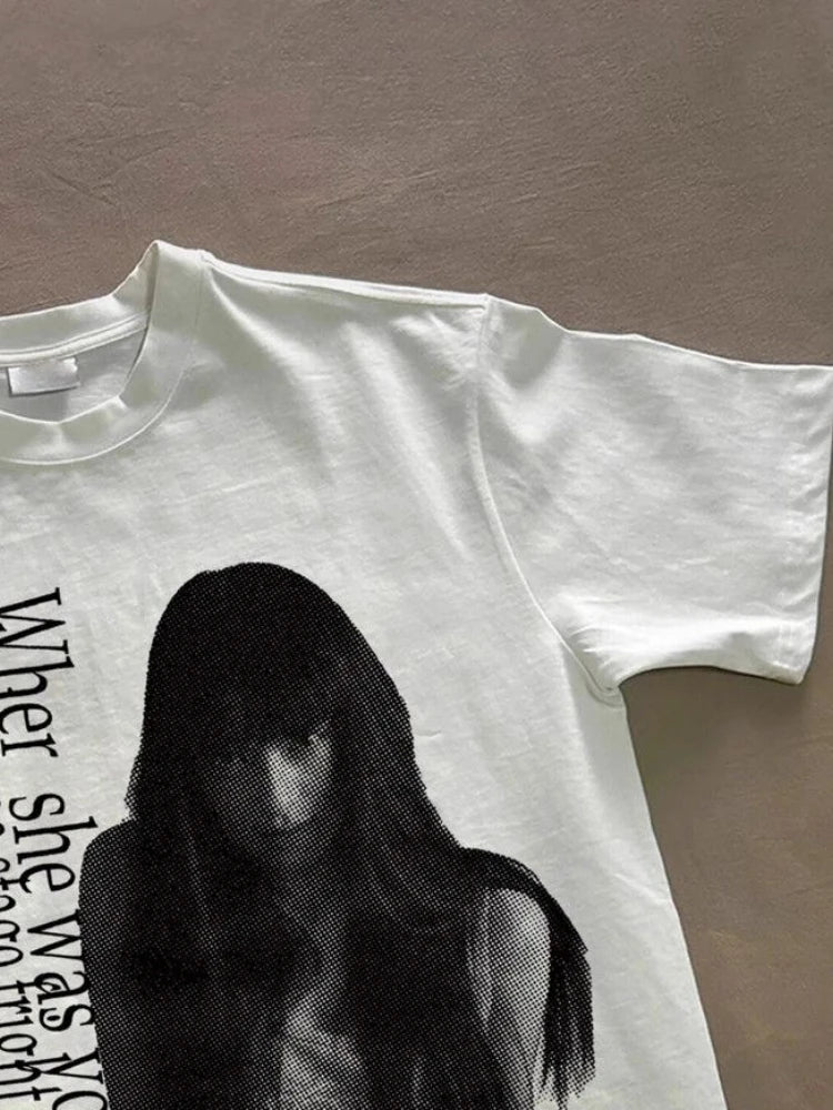Men and Women T Shirts Short Sleeve Print O-neck Tees Y2k Tops Casual Fashion