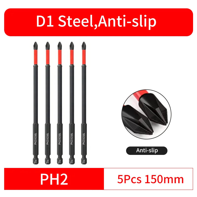 6/12 Pcs Magnetic Screwdriver Bits Non-slip Shockproof