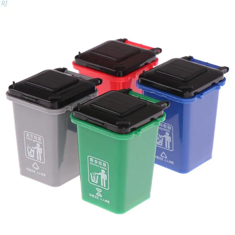1:12 Dollhouse Mini Trash Can Garbage Truck Cans