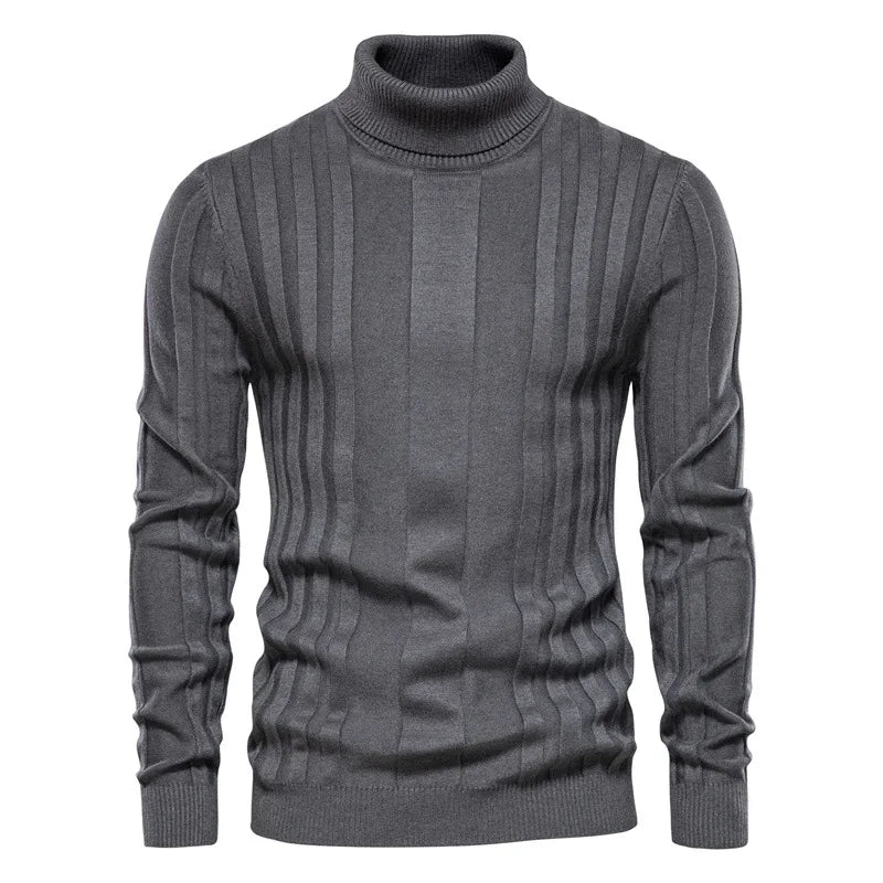 Sweater Autumn New Men's Turtleneck Casual Knitted Warm Bottoming Shirt Men's Solid Color Pullover