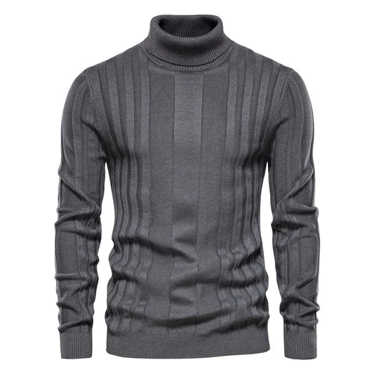 Sweater Autumn New Men's Turtleneck Casual Knitted Warm Bottoming Shirt Men's Solid Color Pullover