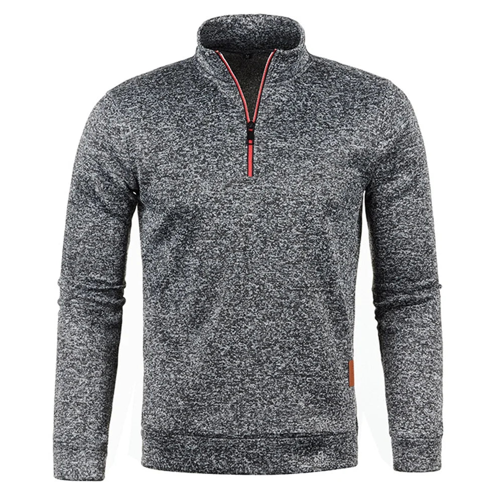 Men Sweatshirts Spring Thicker Pullover Half Zipper Pullover for Male