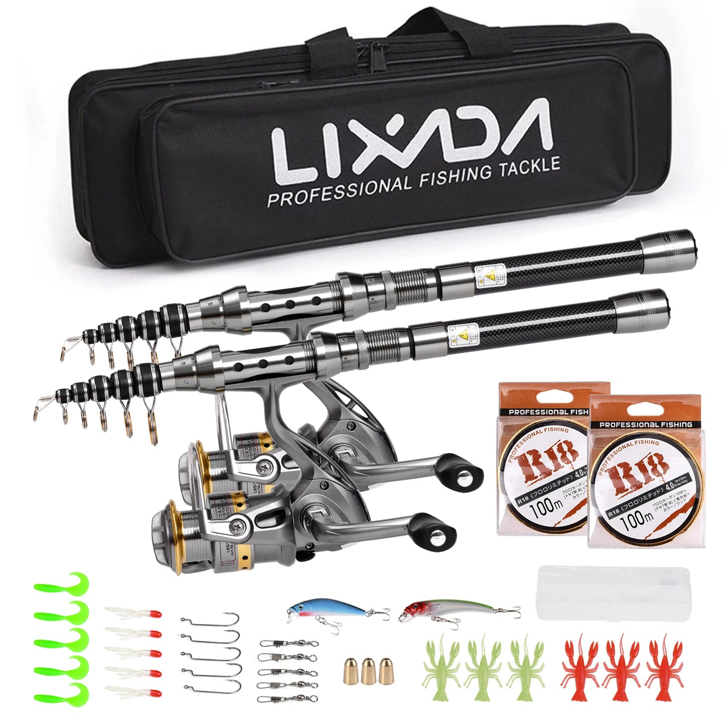 Telescoping fishing rods Fishing Pole Combo Set Rod and Reel