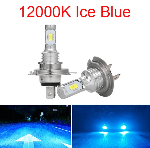 2Pcs H7 H4 Led Super Bright CSP Car Fog Light Bulbs