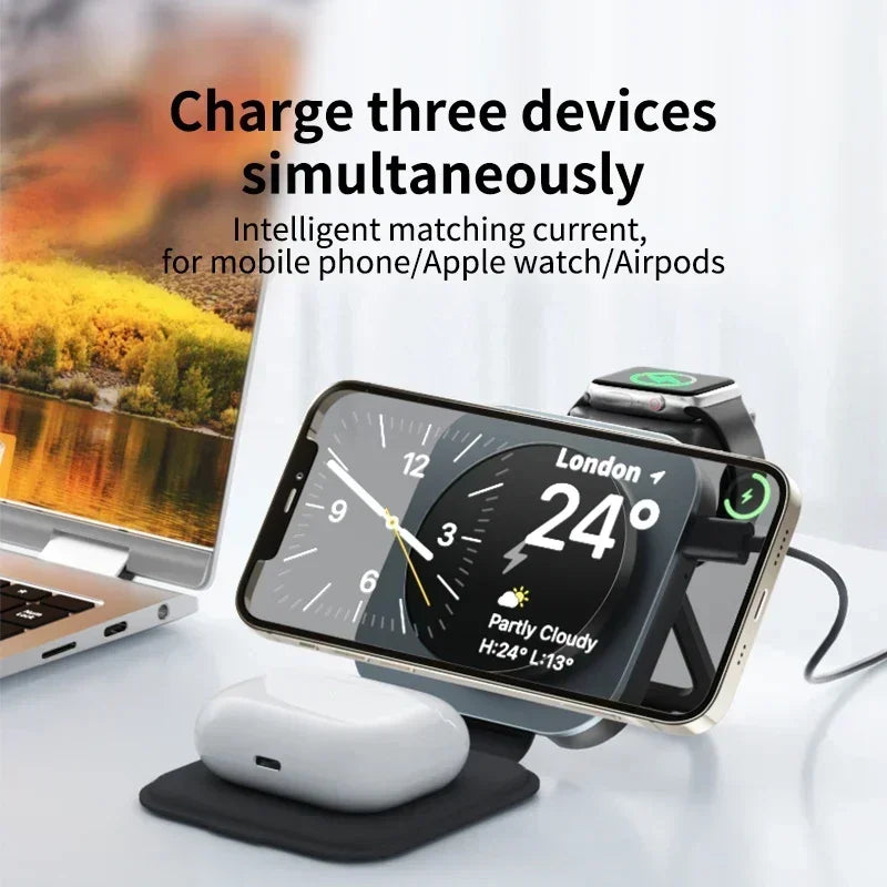 Metal 30W Magnetic Wireless Charger Pad For iPhone 15 14 13 12 Pro Max