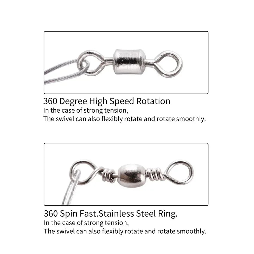 10pcs Steel Wire Leader with Swivel Anti-bite Fishing Line 15/22.5cm