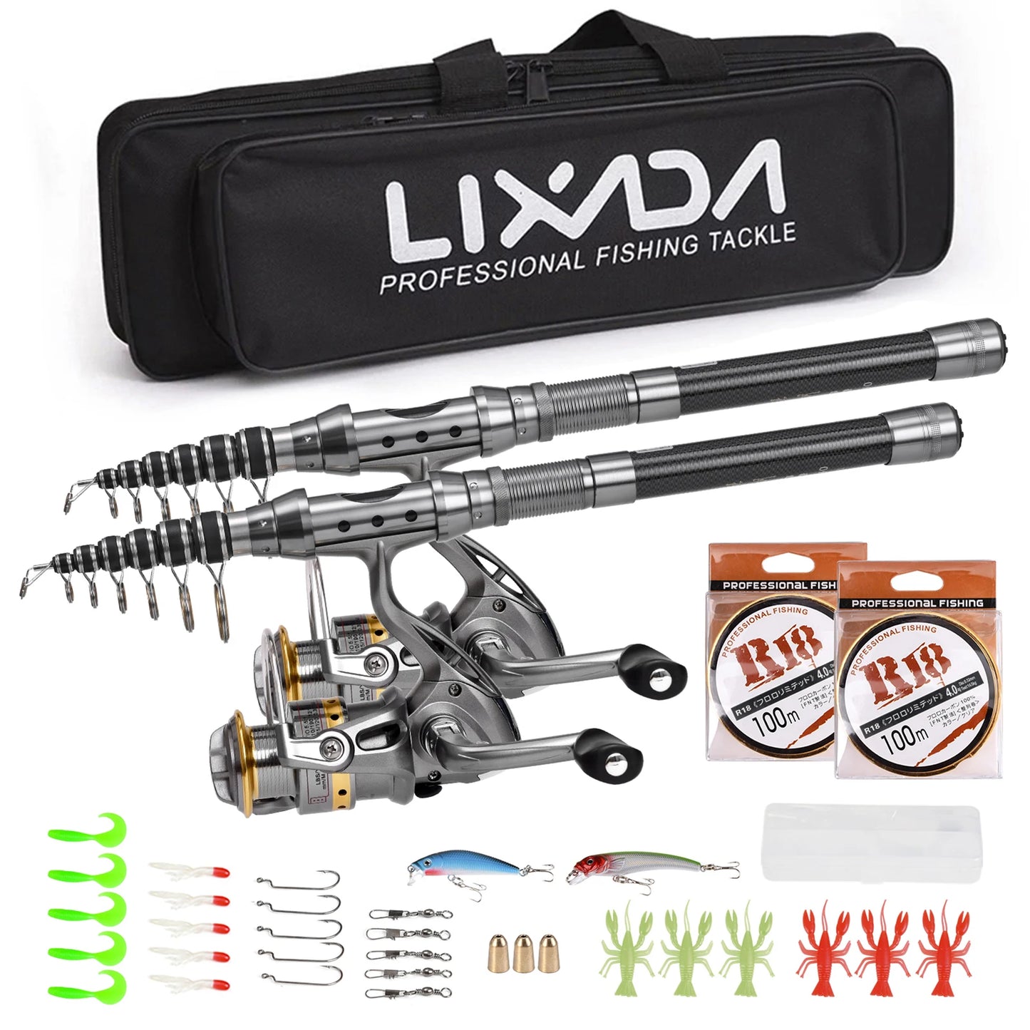 Telescoping fishing rods Fishing Pole Combo Set Rod and Reel