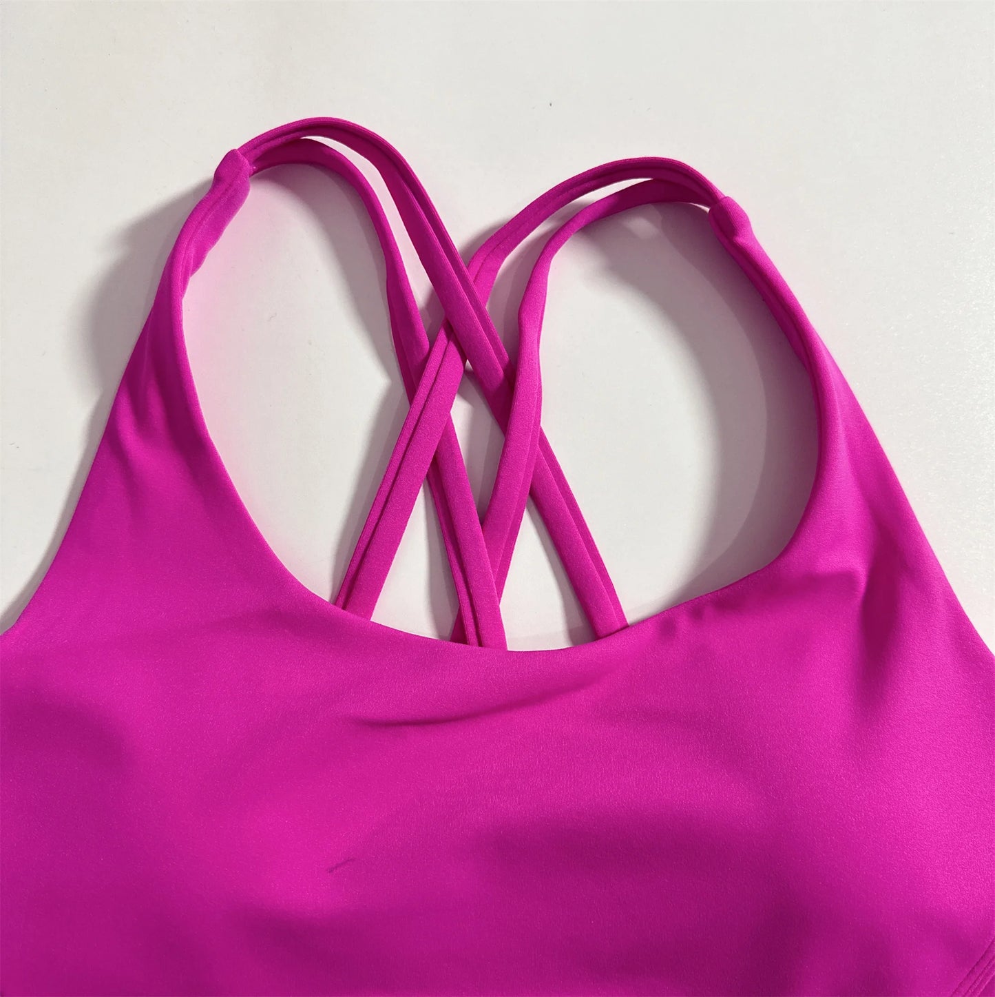 Solid Color Women Cross Back Fitness Underwear Soft Fitness