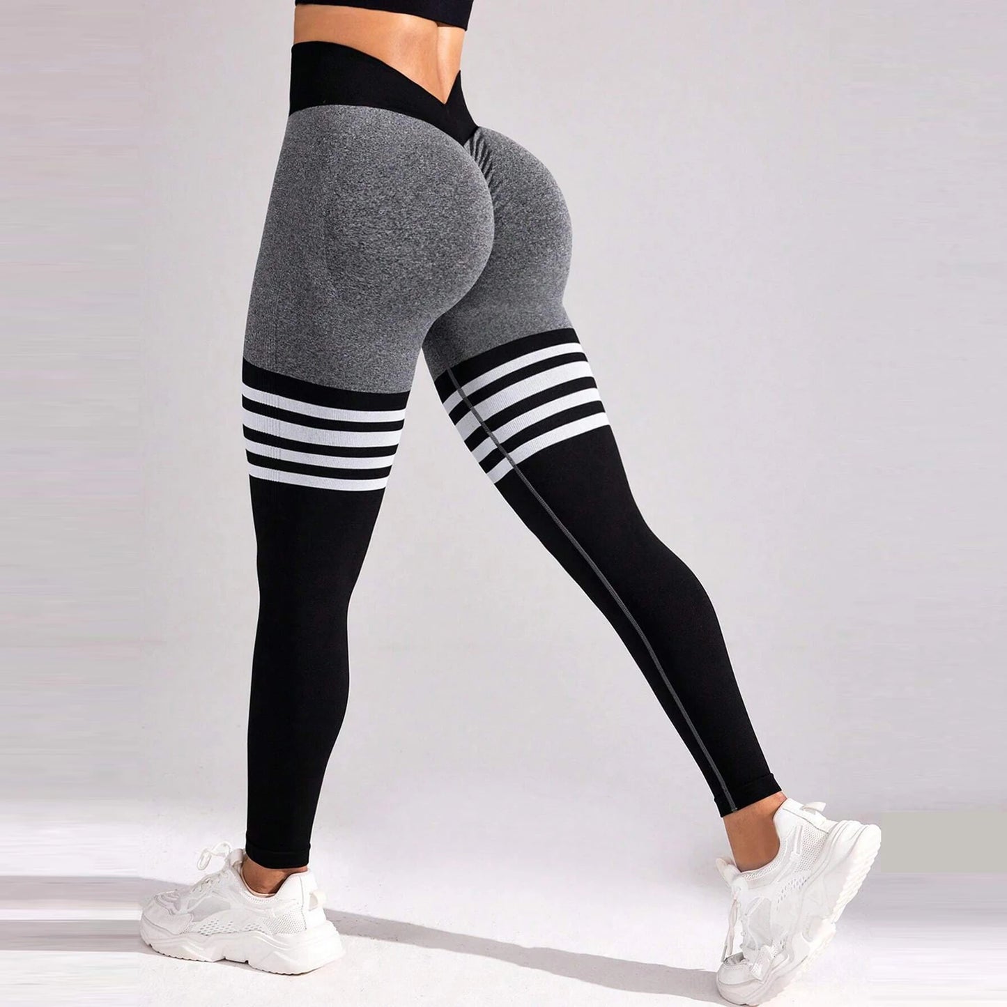 Women's V-back leggings for butt lifts,