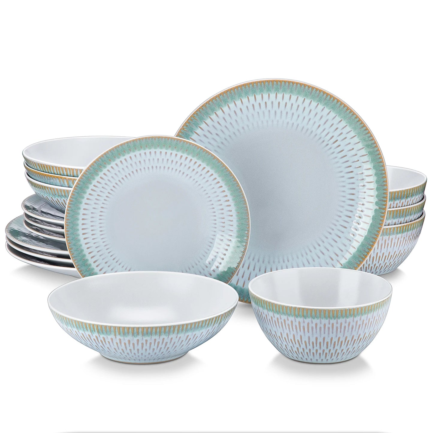 vancasso 16/32 Piece Beige Embossed Stoneware