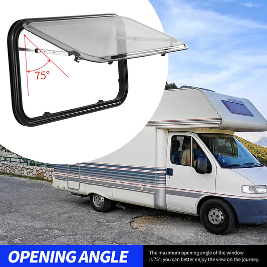 900x500mm RV Push Out Window Double Layer UV Resistant 75°