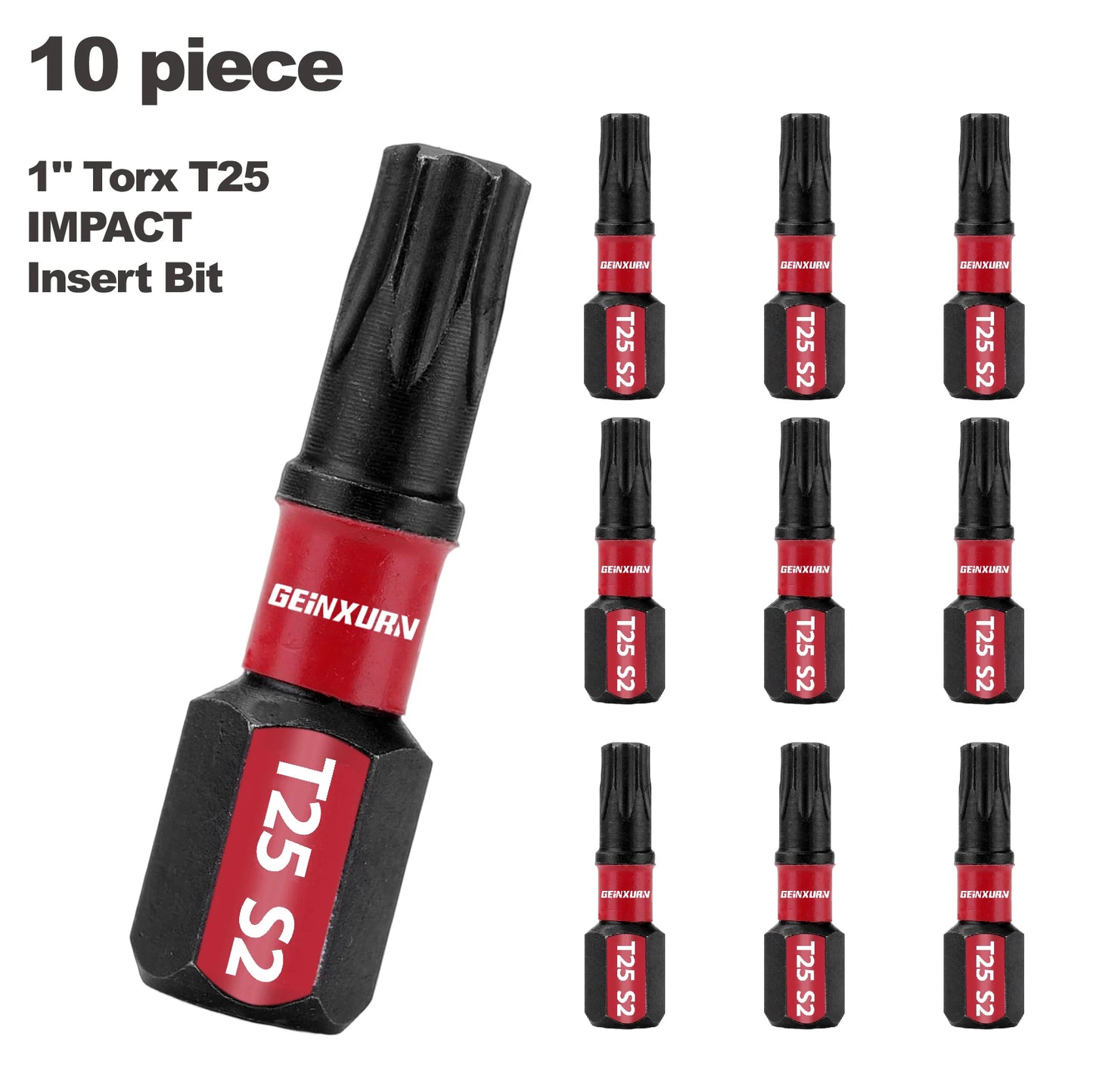 GEINXURN Impact Tough #25 Torx 1 in. Insert Driver Bits
