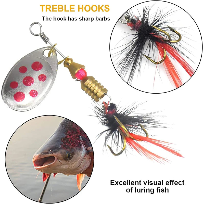 10Pcs/Set Fishing Metal Spoon