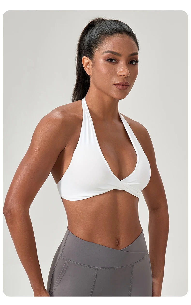 Sports Yoga Bra for Women Halter Neck with Stylish Back
