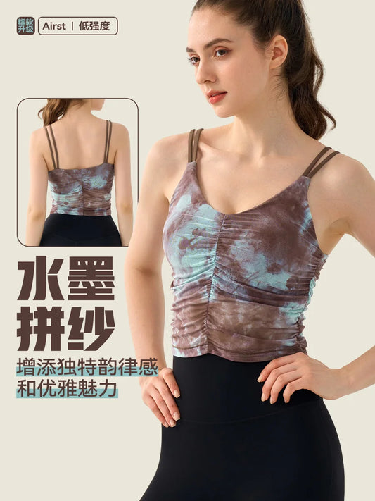 Printed Sports Vest for Women, Beautiful Back Strap,