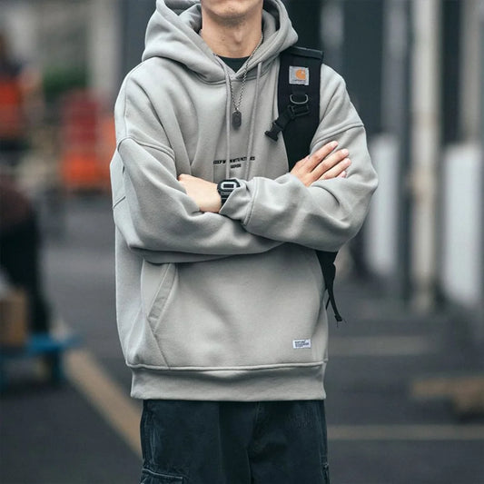 Slouchy hooded sweaters for men in winter American knitwear