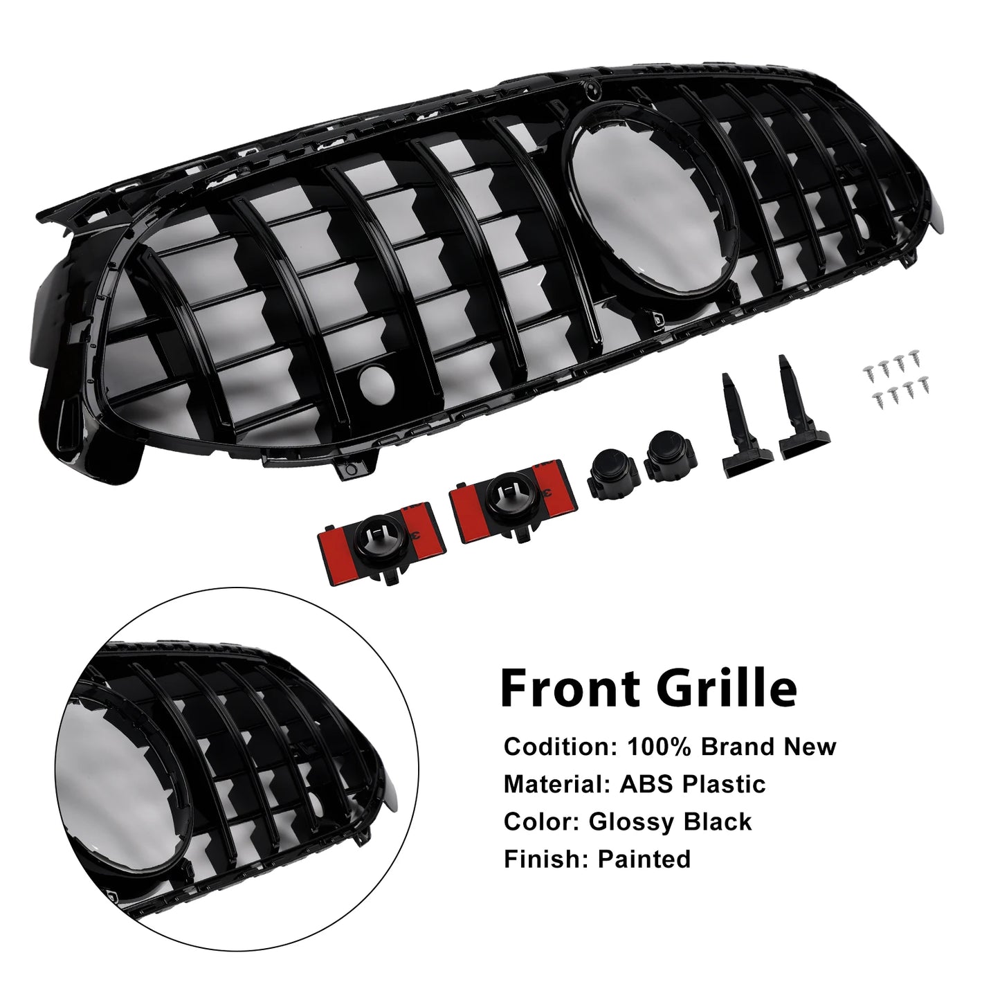 Gloss Black Front Grille Grill Fit for Mercedes A-Class W177 A35 A180 2023 2024 2025