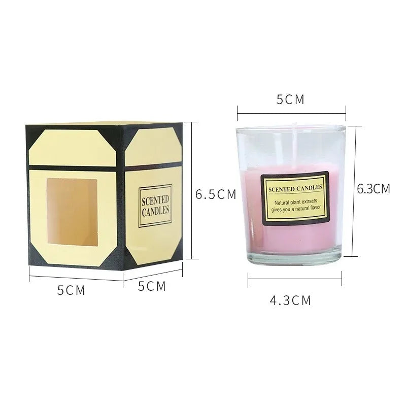 Plant wax scented candle gift box soybean candle glass