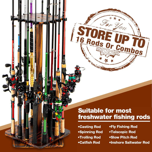 Fishing Rod Holders for Garage 360 Degree Rotating