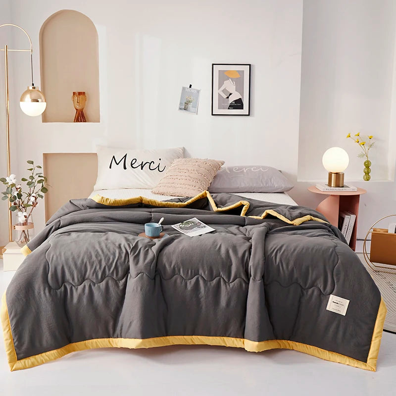 Washed Cotton Duvet Comforter, Soft Air Conditioning Quilt,