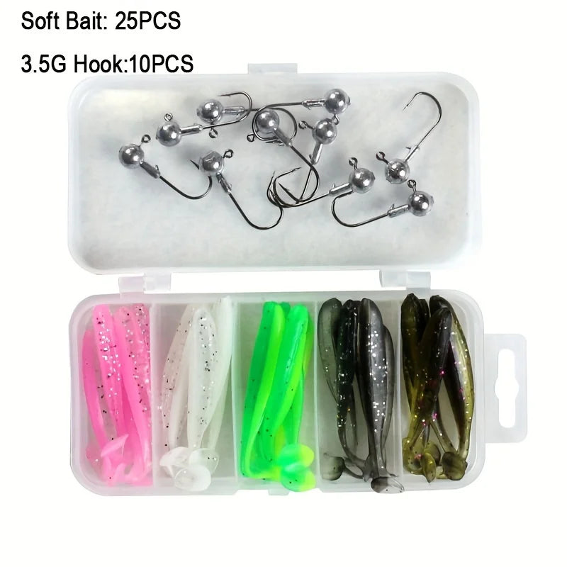 Set of 35 soft bait fishing lures