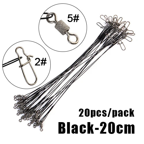 FTK 20PCS 16cm 20cm 25cm Anti-bite Steel Wire Leader