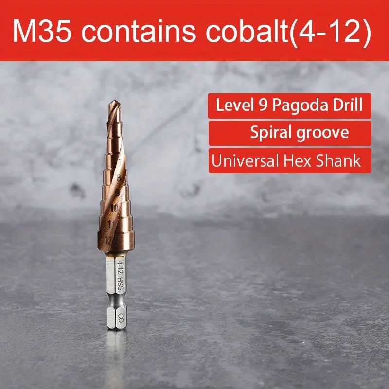 4-12/4-20/4-32mm M35 Cobalt Step Drill Bit Tapered HSS-CO