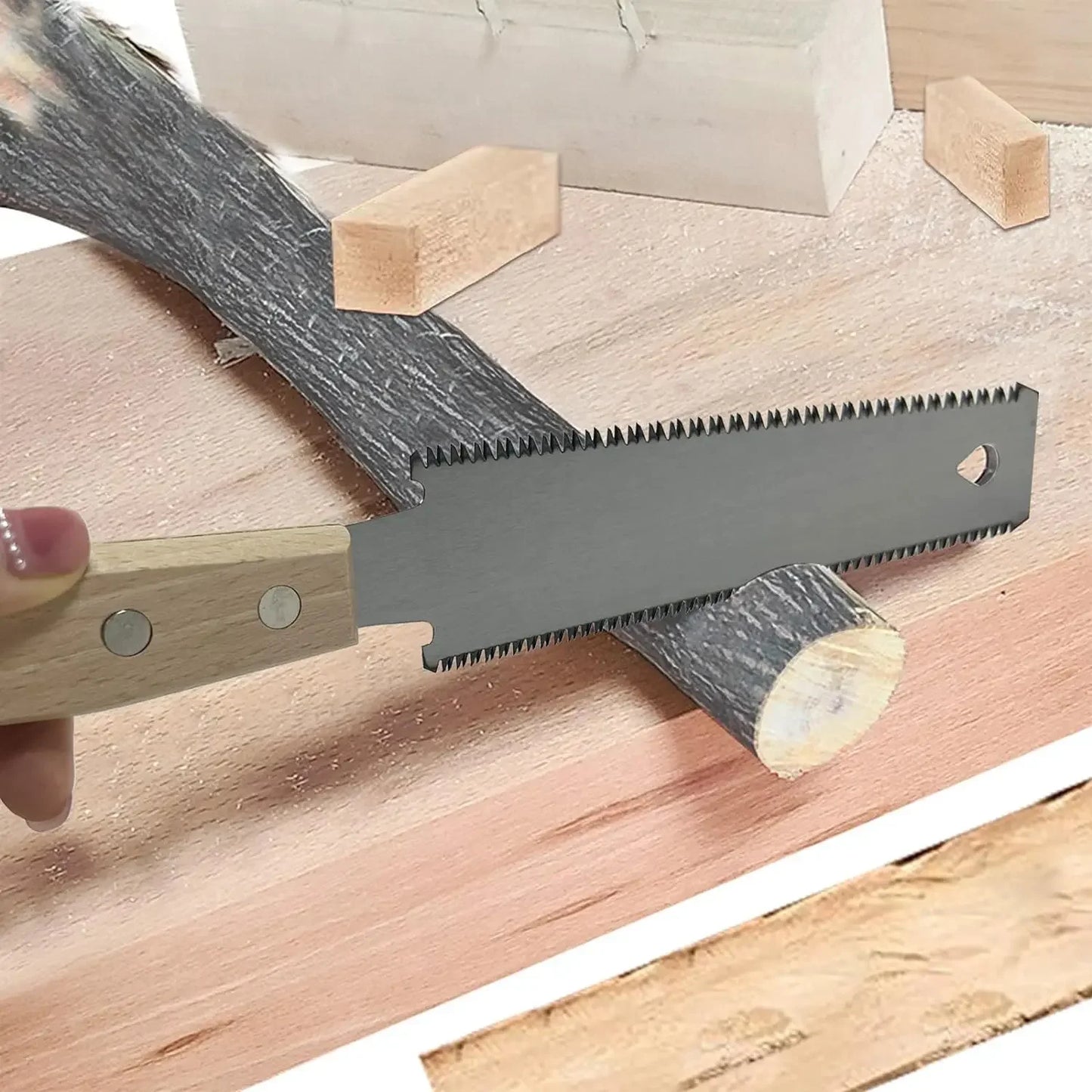 6-Inch Hand Saw, Double-Sided Flexible Blade for Flush Cutting,