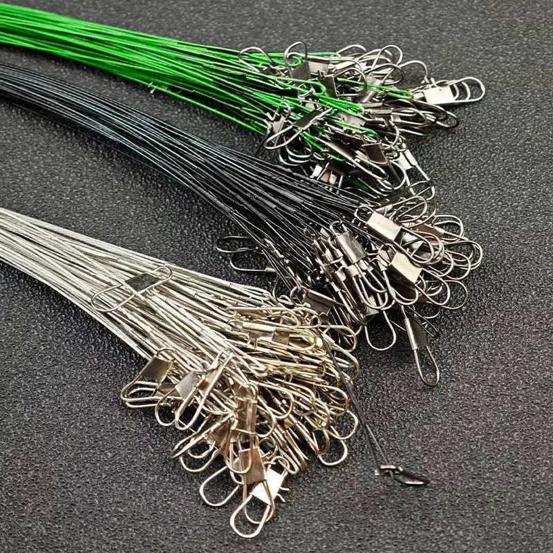 Ackibbik 60pcs Anti Bite Steel Fishing Line 15/25/30cm