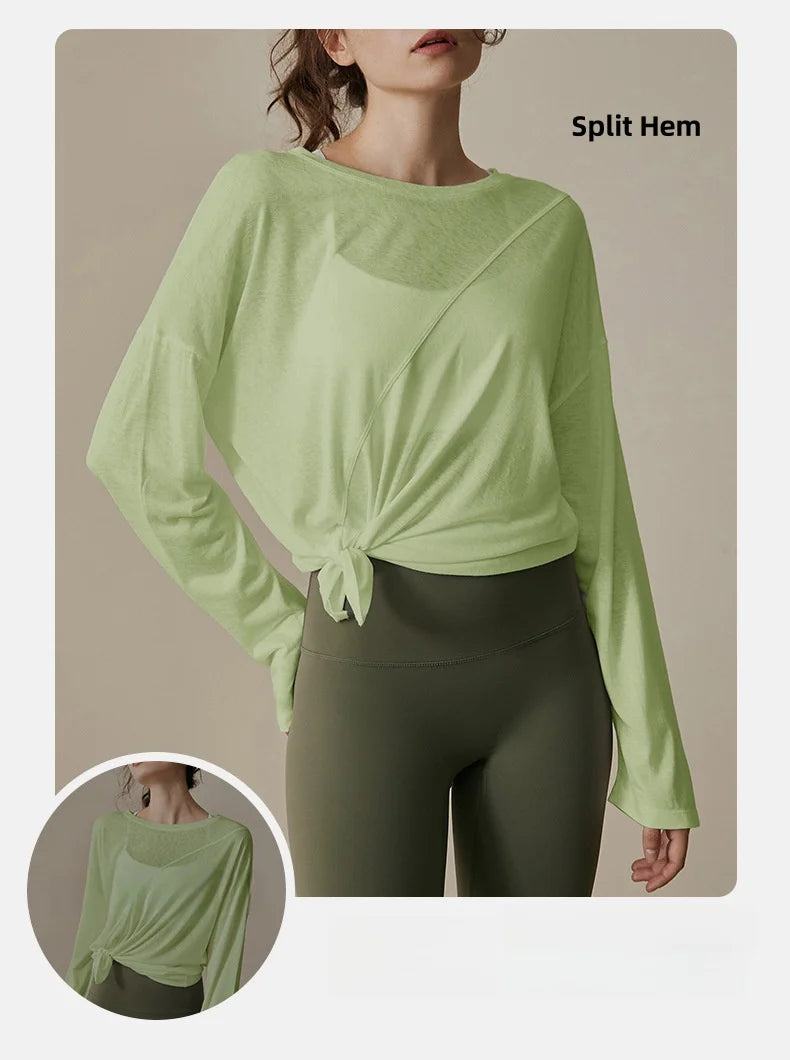 Yoga Clothing Women's Running Sports Loose Blouse