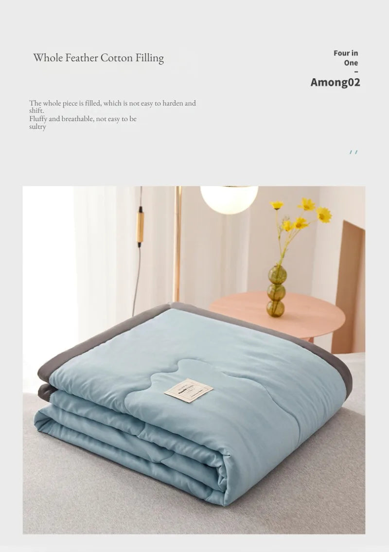Washed Cotton Duvet Comforter, Soft Air Conditioning Quilt,