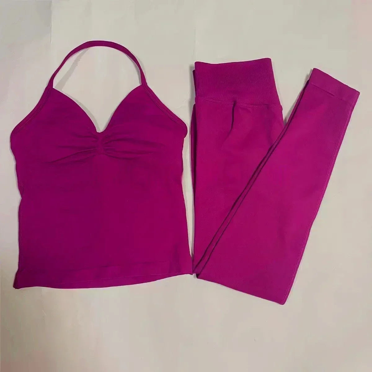 Fitness Girl Yoga Ladies 2-piece Set Long Neck Halter